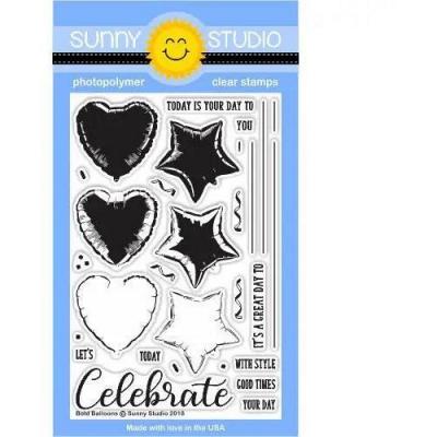 Sunny Studios Stempel - Bold Balloons